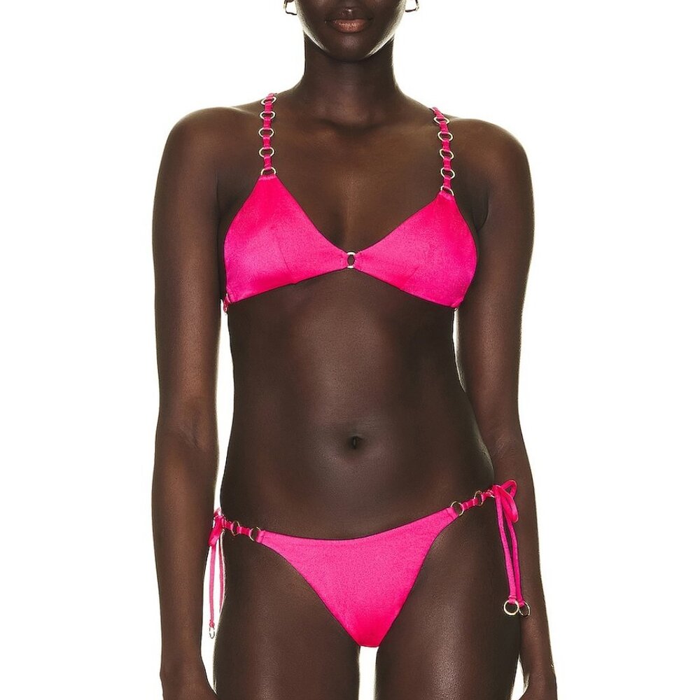 Agent Provocateur NWT Ashia Side Tie Bikini Set in Pink size 10/AP 5